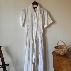 (Sold eBay) Vintage Ralph Lauren Pleated Linen Dress